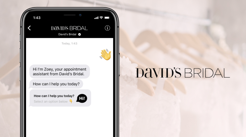 conversational commerce example from bridal store