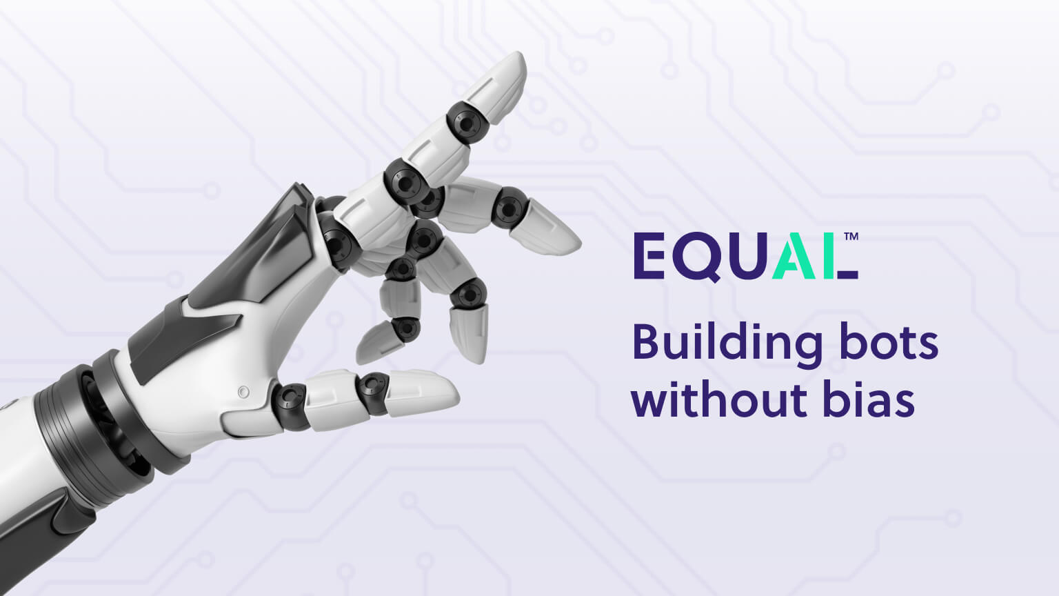 robot hand next to EqualAI logo