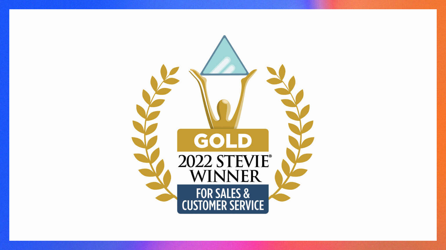 2022 Gold Stevie® winner badge for Best Contact Center Solution