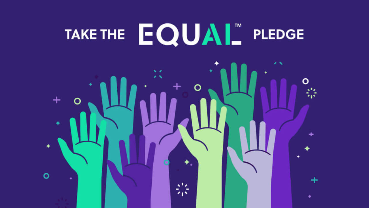 hands raised to take EqualAI pledge