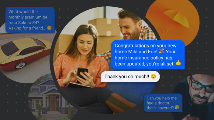 Policyholders texting insurance chatbot as part of conversational insurance