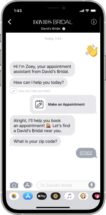 David's Bridal uses Conversational Commerce to help customers plan