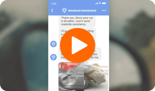 Video icon to play Auto insurance chatbot video.