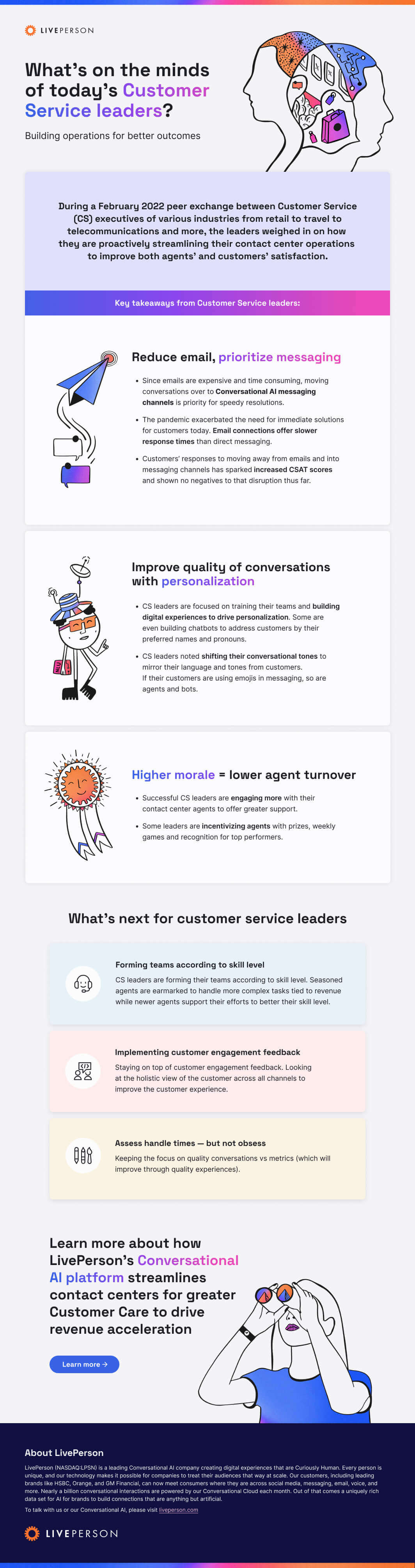 infographic from the peer exchange where customer service leaders share thoughts on how to streamline operations in contact centers