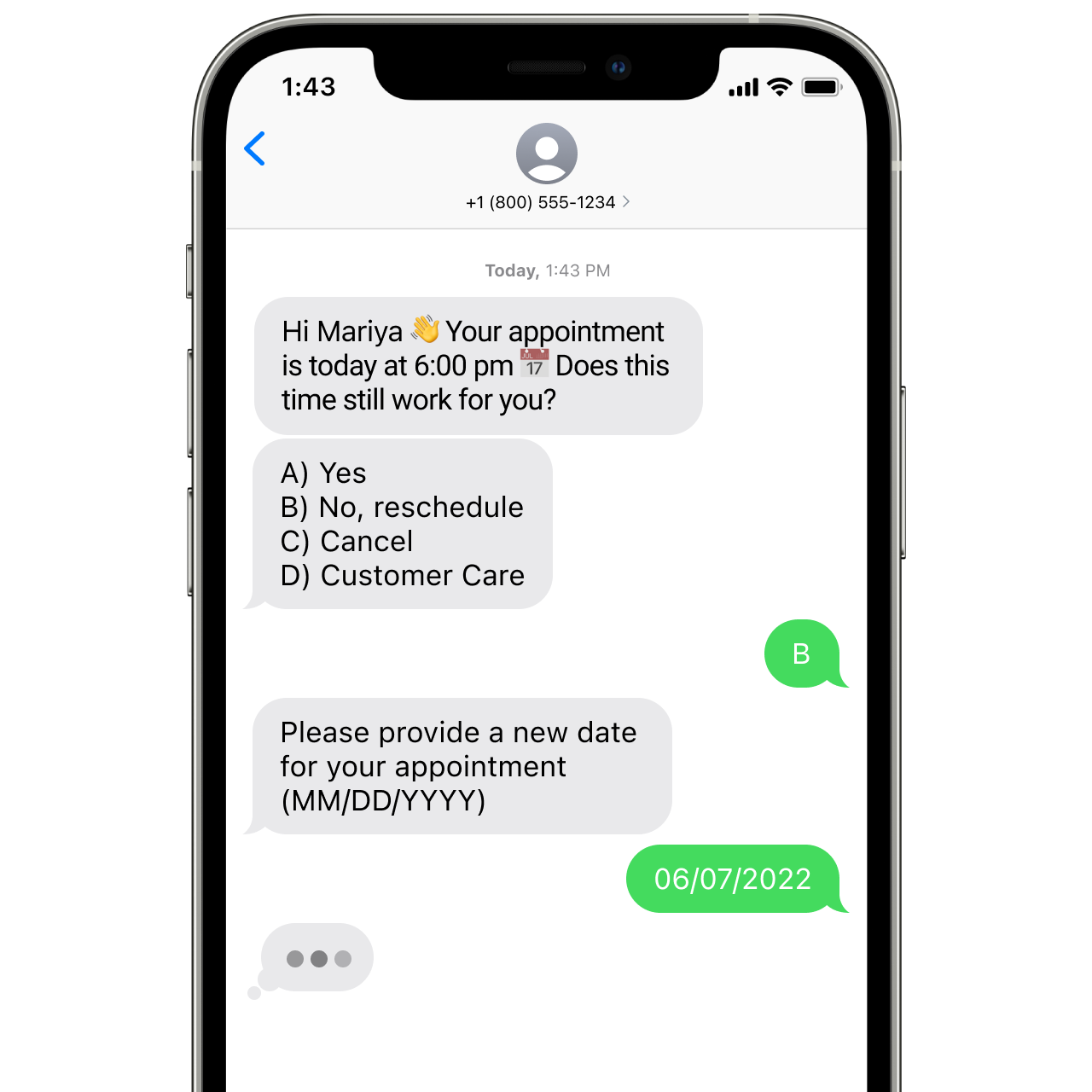 SMS for business texting conversation via SMS