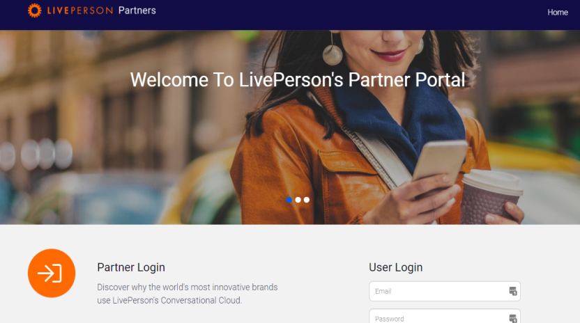 Screenshot of LivePerson partner marketing portal