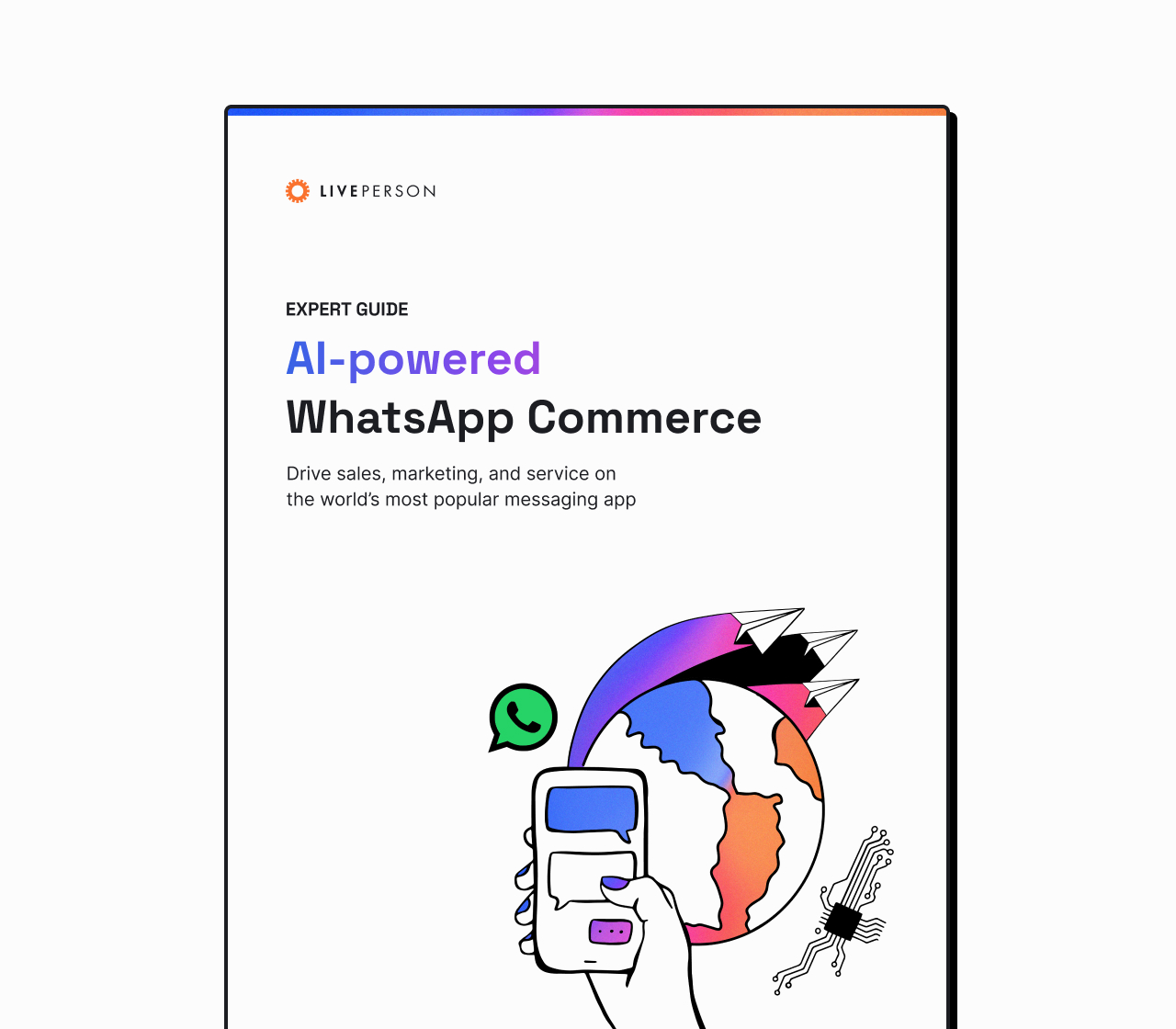 Cover of expert guide to WhatsApp Business app + LivePerson messaging strategies