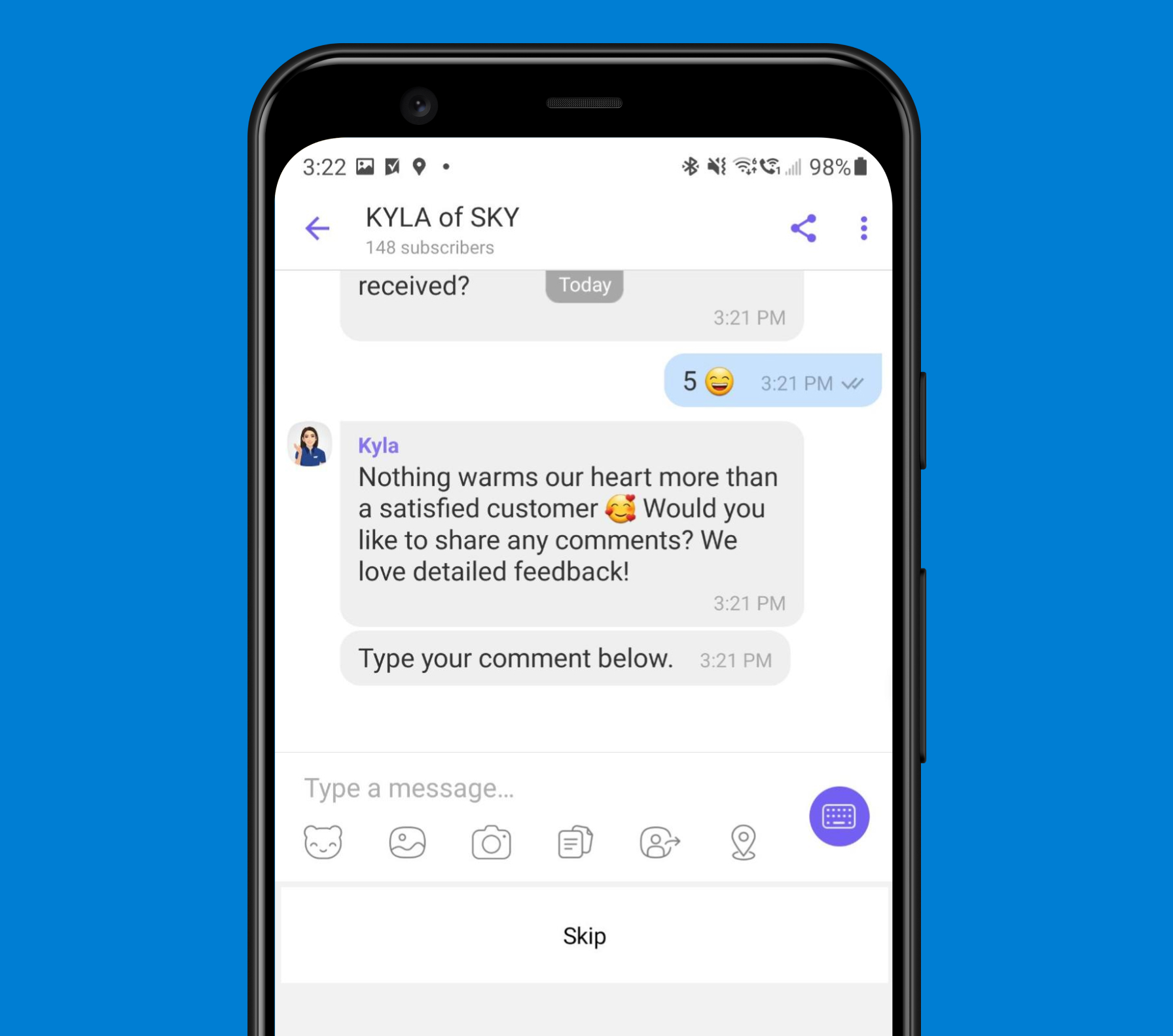 AI chatbots requesting customer feedback