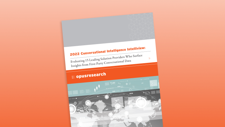 Cover of Opus Research report on conversational intelligence technology