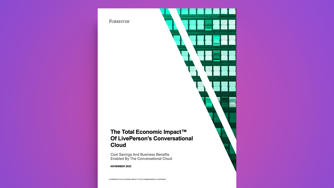 Cover of the Forrester TEI report for LivePerson