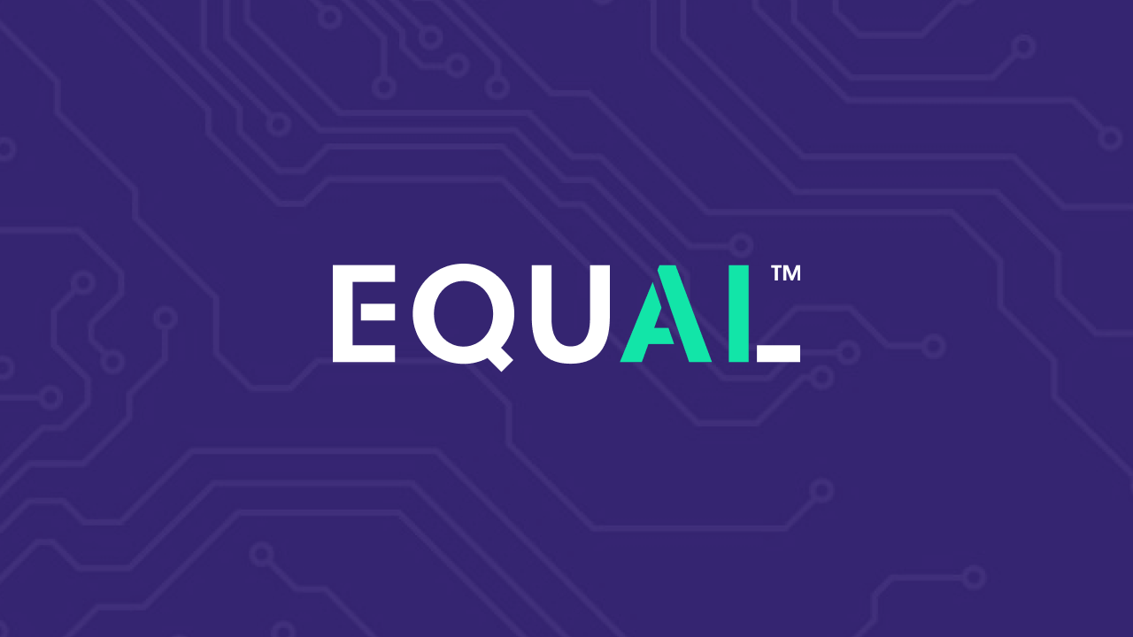 EqualAI logo, a non-profit established to help curate responsible AI systems, responsible AI practices, and inclusive machine-learning models