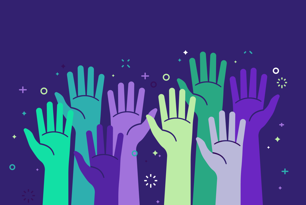 Hands in the air, symbolizing human-centered approach when you create AI systems