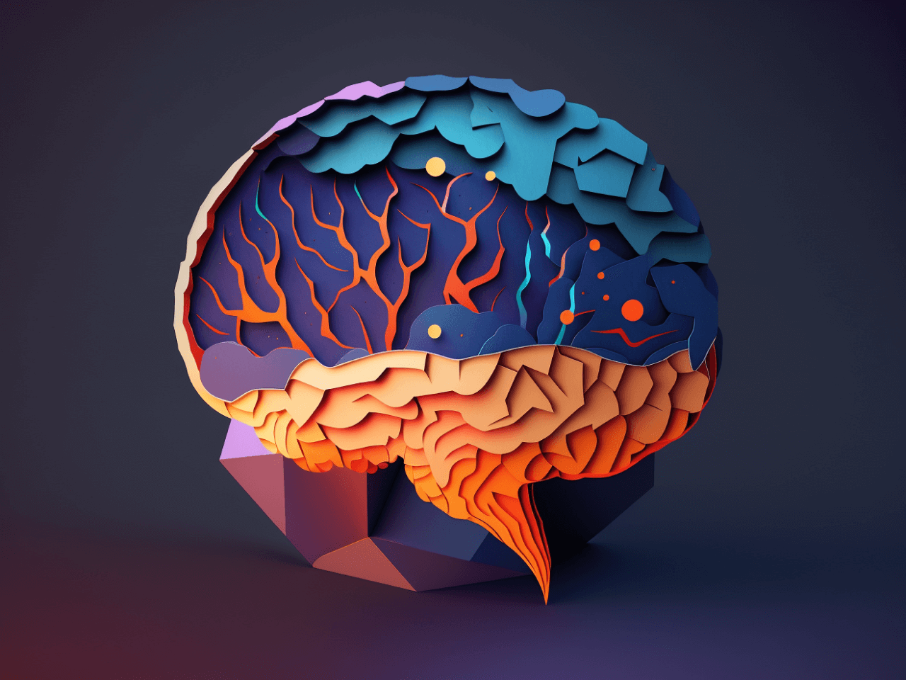 illustration of brain to symbolize generative AI, created using generative artificial intelligence and image generation tools