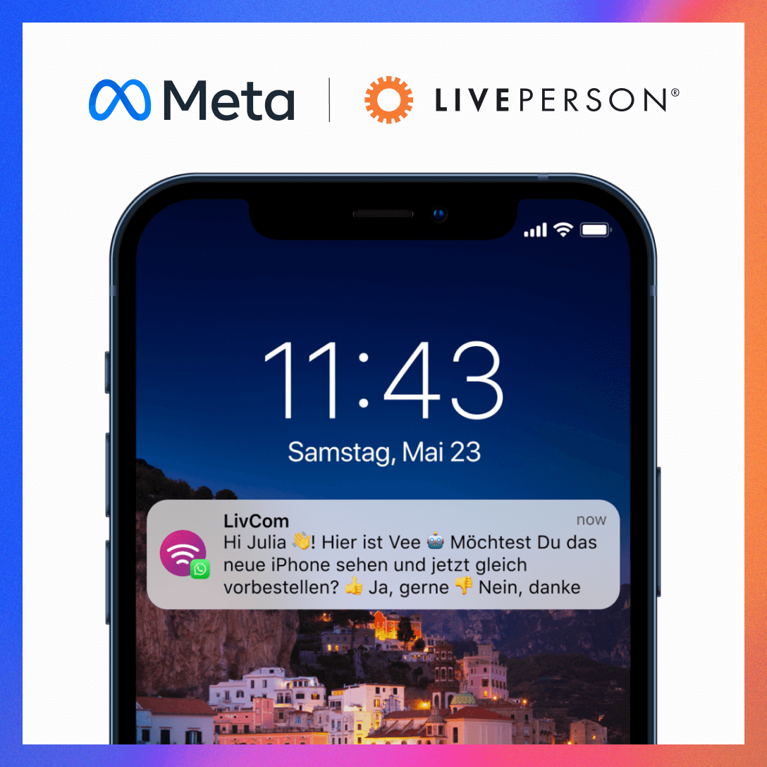 Meta + LivePerson logos with German message