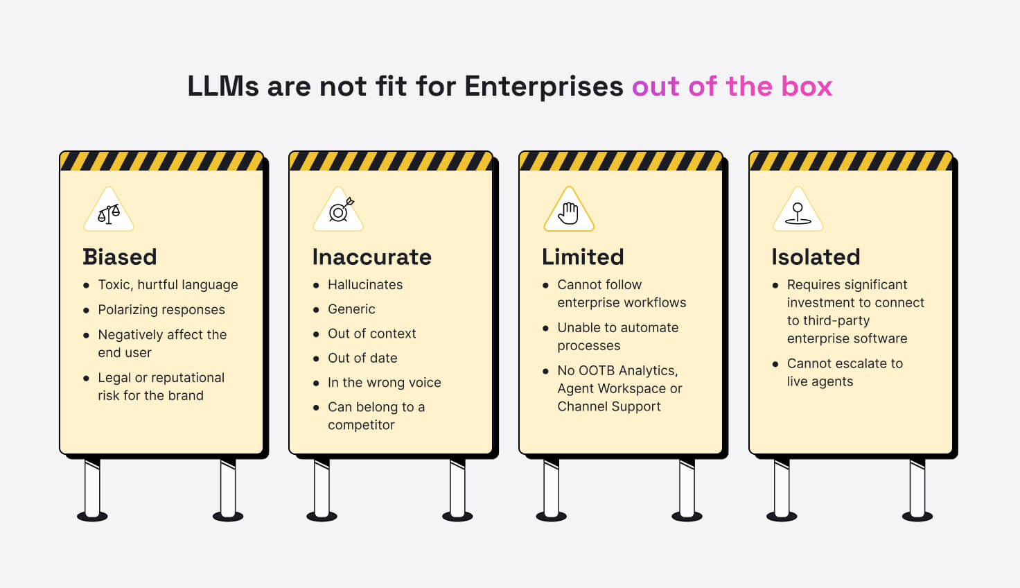 generative ai tools like large language models are not fit for enterprises out of the box