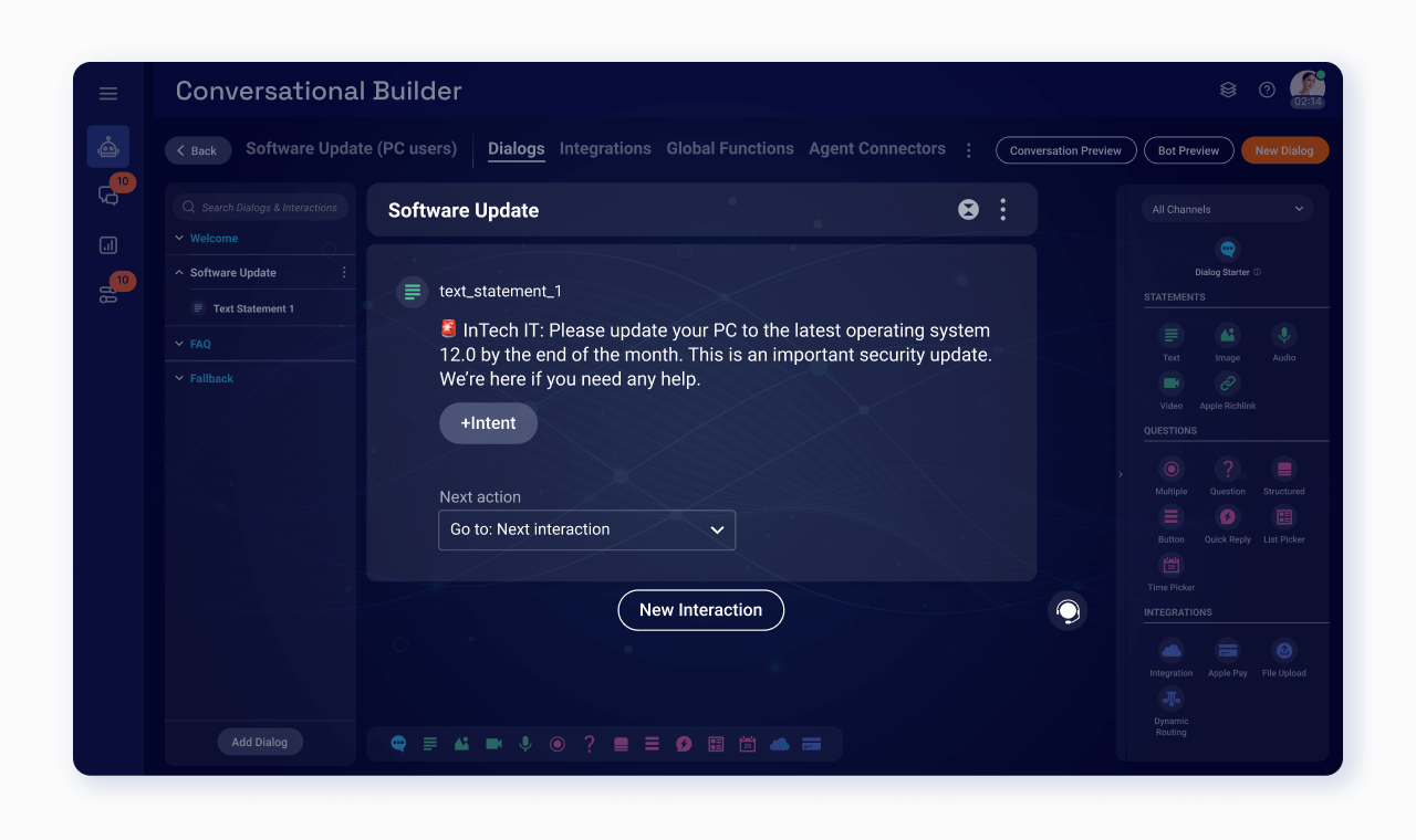 Building IT bot flow to support your service management platform (as part of ITSM tools)