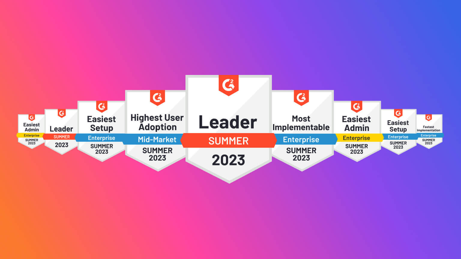 Badges from LivePerson's 2023 Summer G2 awards in the summer reports for software companies