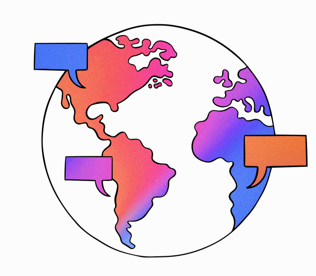 globe illustrating the idea of eliminating language barriers