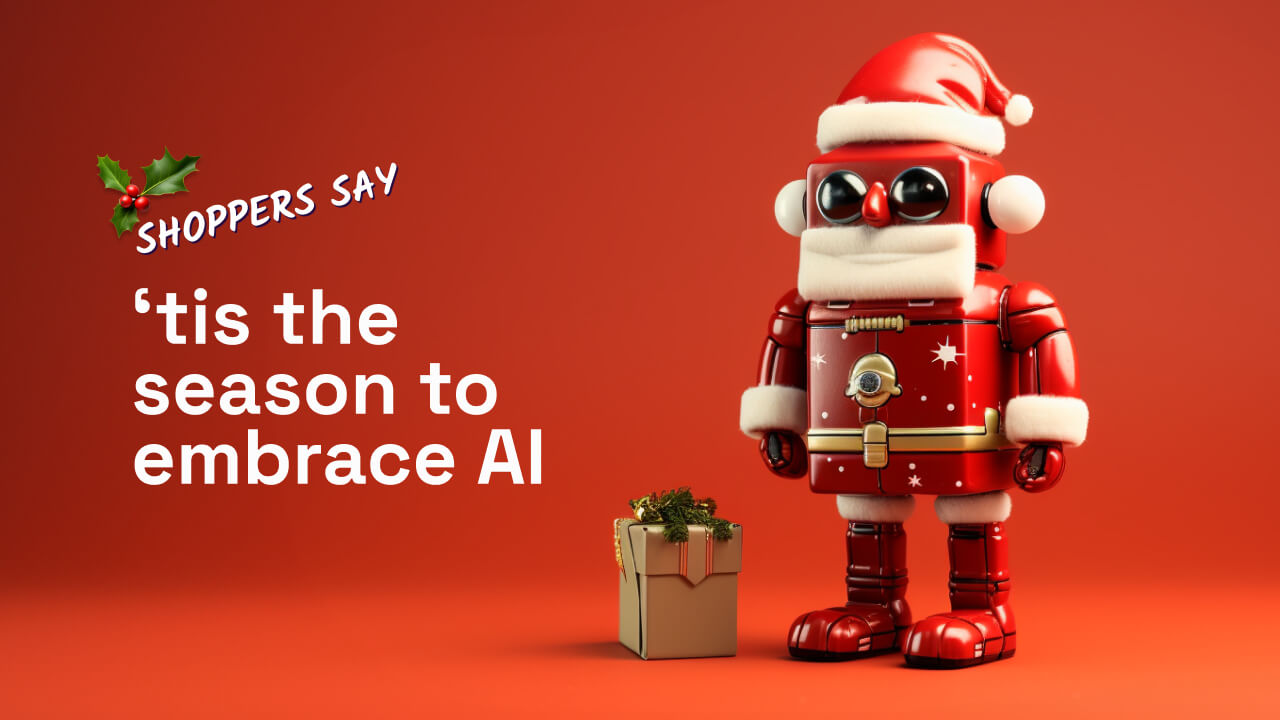 Bot dressed as Santa Clause, illustrating the importance of AI in online shopping this holiday season