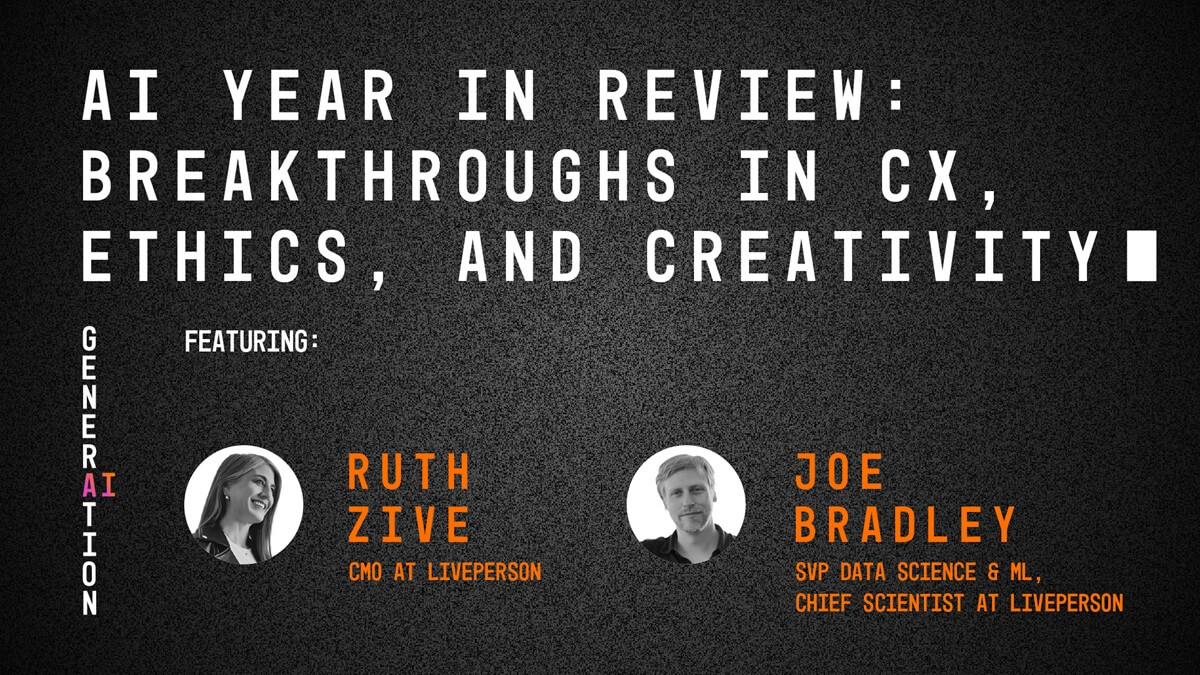 podcast cover for the year in review, including AI in customer service, ethics, creativity, and unanswered questions