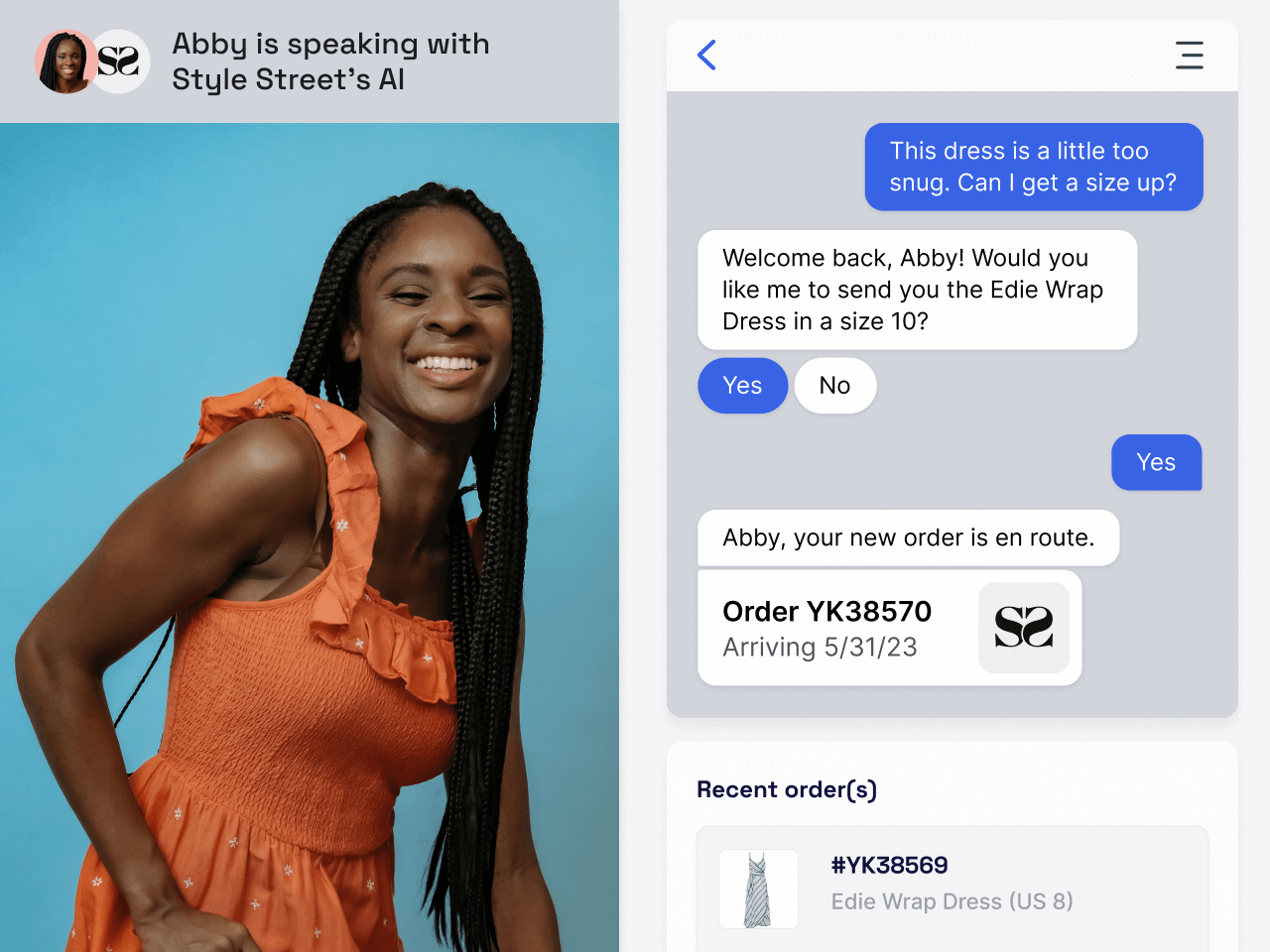 providing exceptional customer service for exchanges via a messaging bot in retail