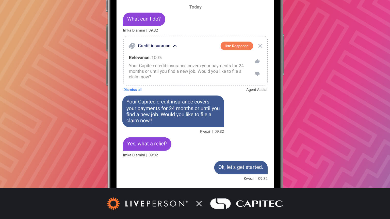 Example of Capitec conversational banking interaction, illustrating the future of banking business models and how it can potentially increase customer loyalty