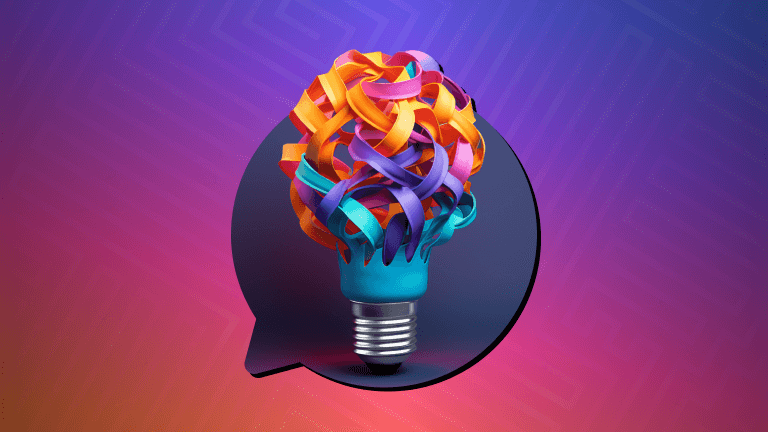 lightbulb illustration to answer the question "what is conversational ai"