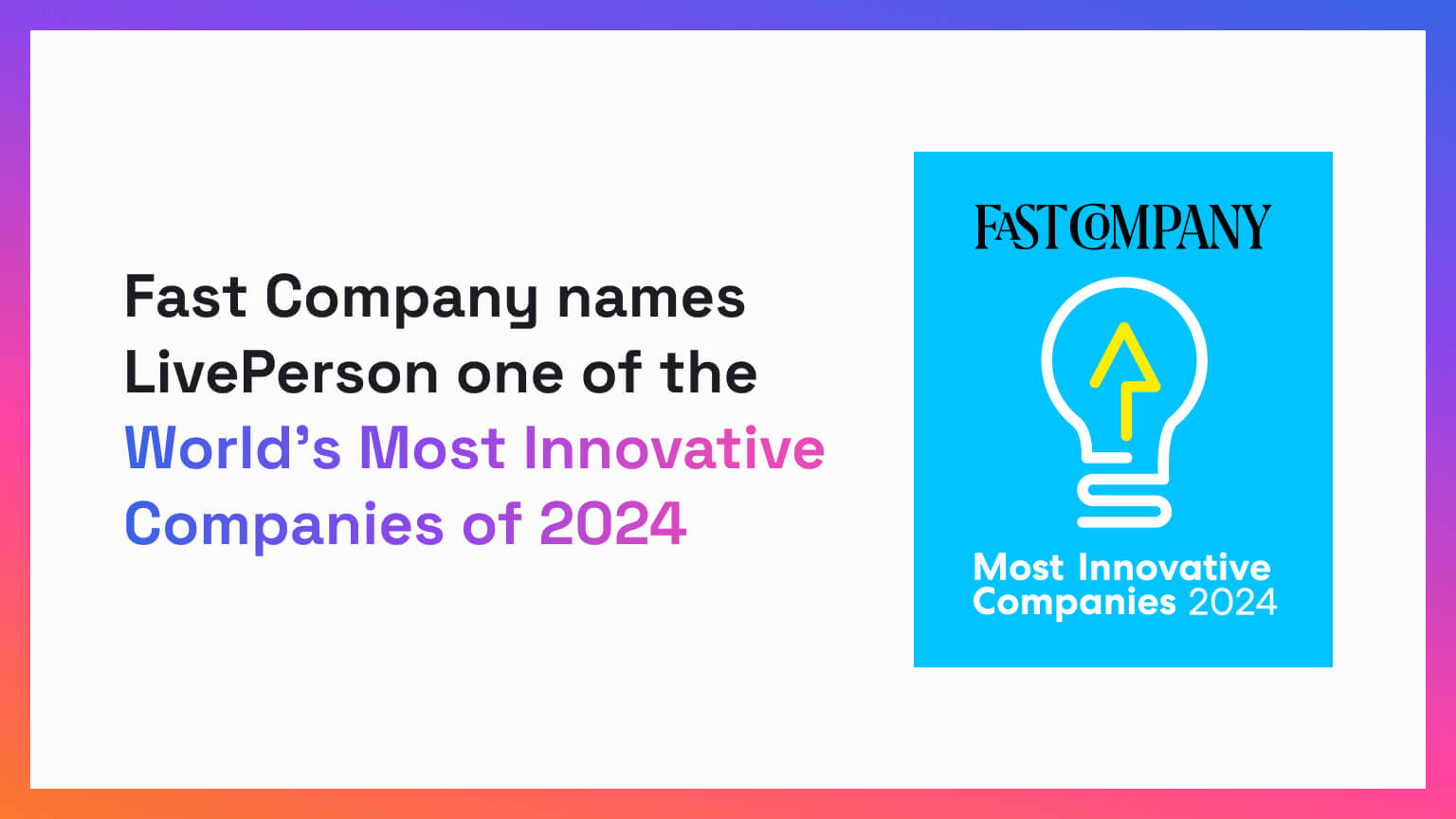 Badge for being named one of the most innovative companies in the world by Fast Company in 2024