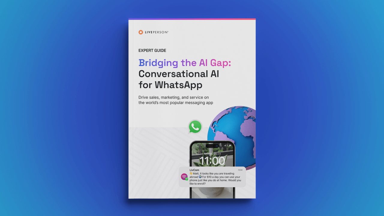 cover of "Bridging the AI Gap: Conversational AI for WhatsApp", a guide on how to use WhatsApp for Business profile