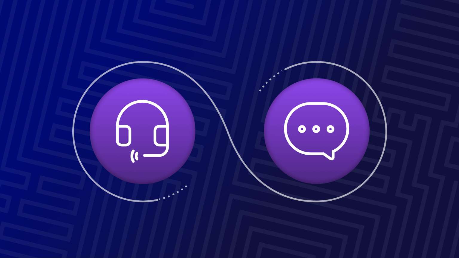 interconnected icons for voice and messaging, representing an omnichannel experience