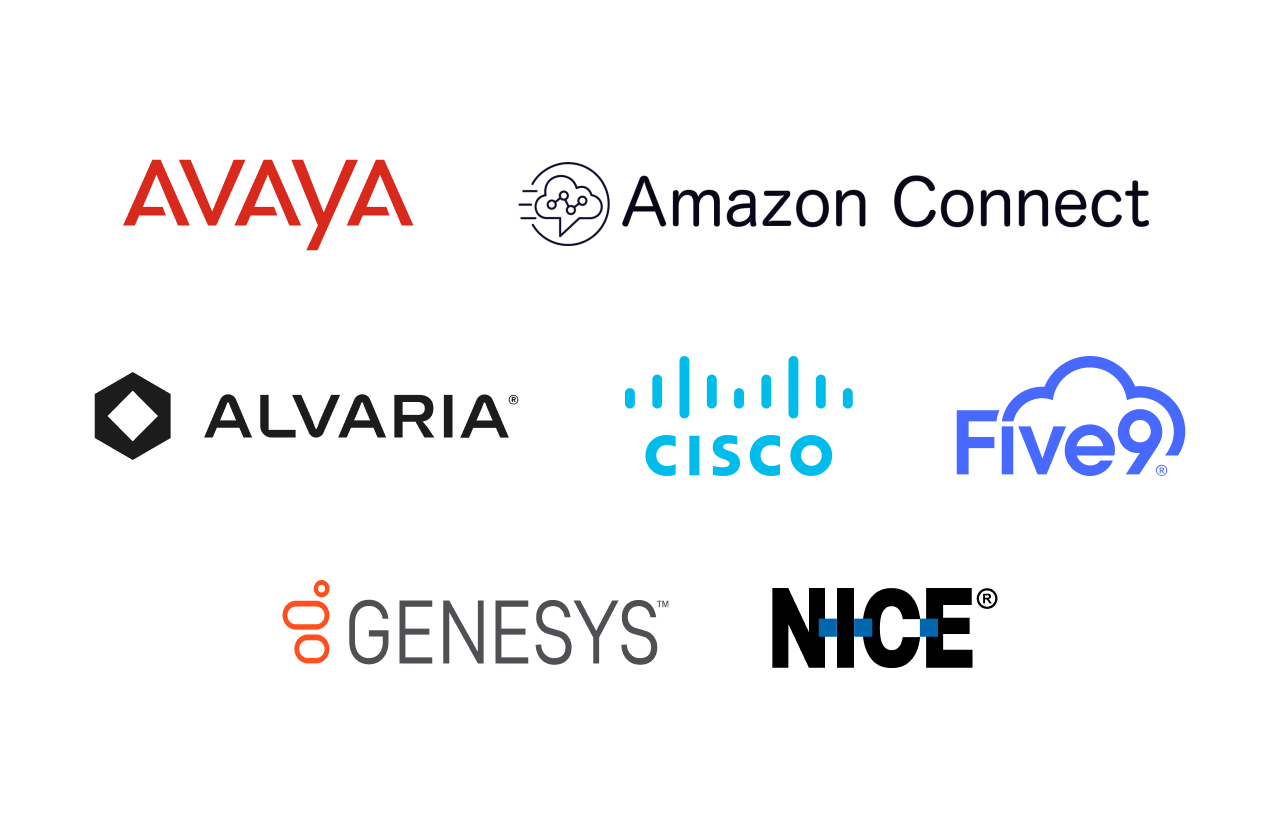 ccaas provider and voice vendor logos we can integrate with to create more powerful ccaas solutions