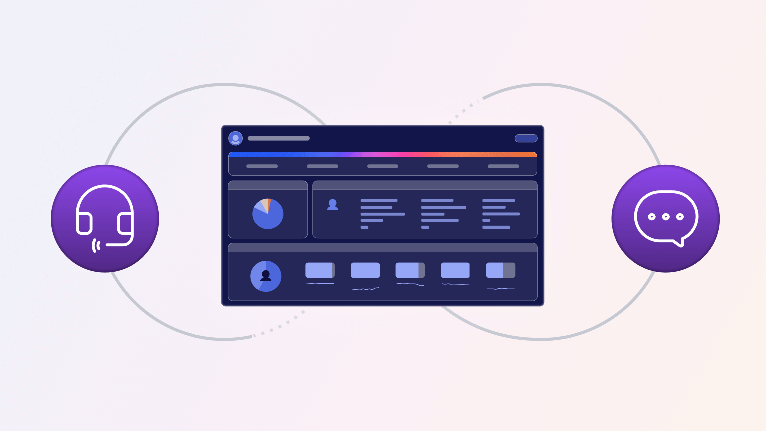 customer interaction management software illustration, about how to organize and converse with customers