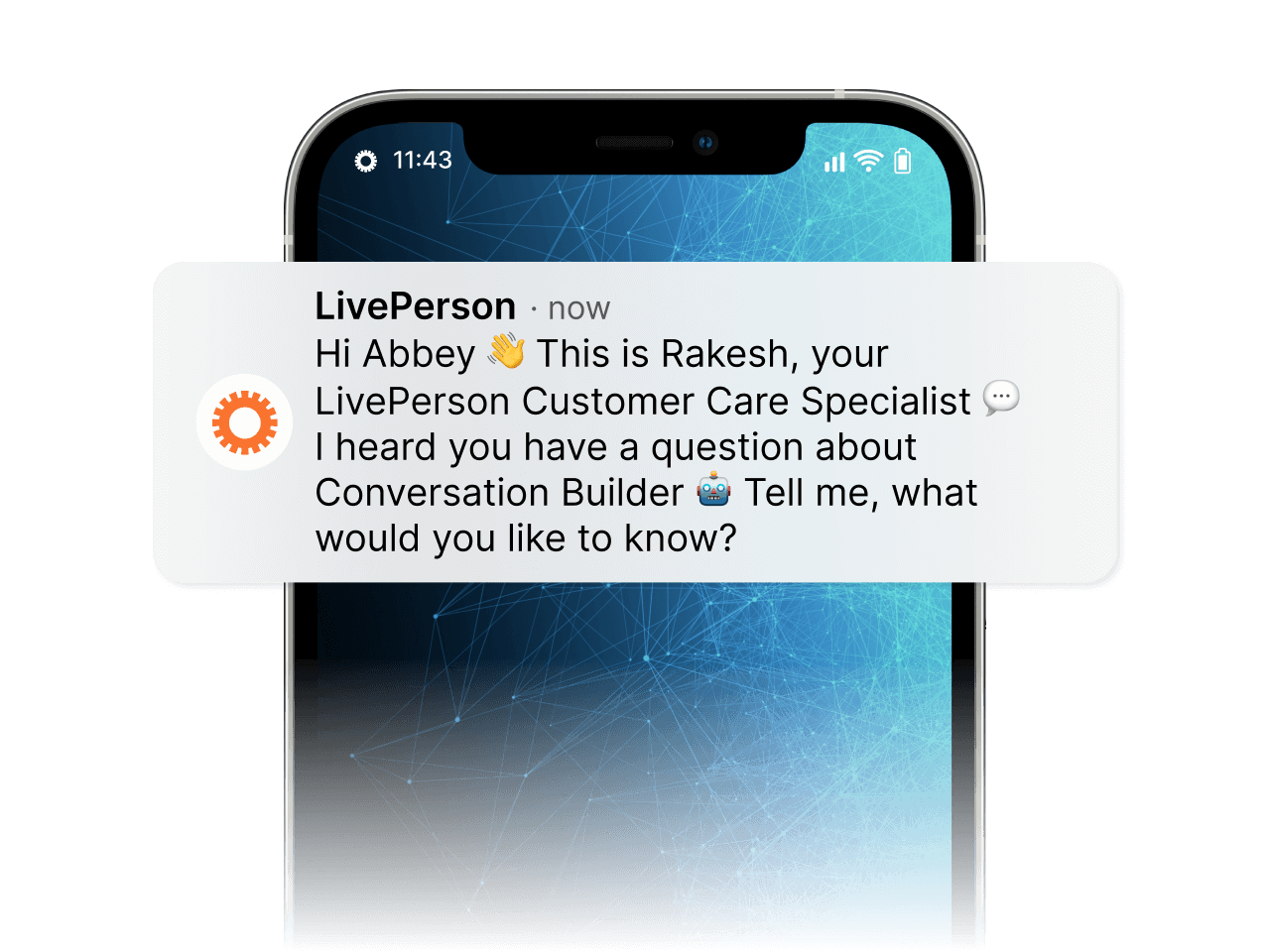 LivePerson technical support text message