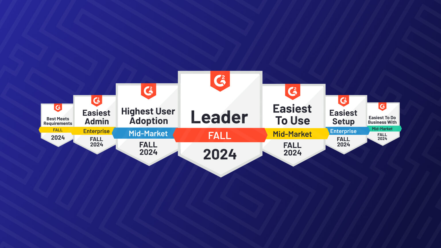 G2 awards leader badge for the 2024 G2 Grid Reports, indicating the best software products based on company size and rating