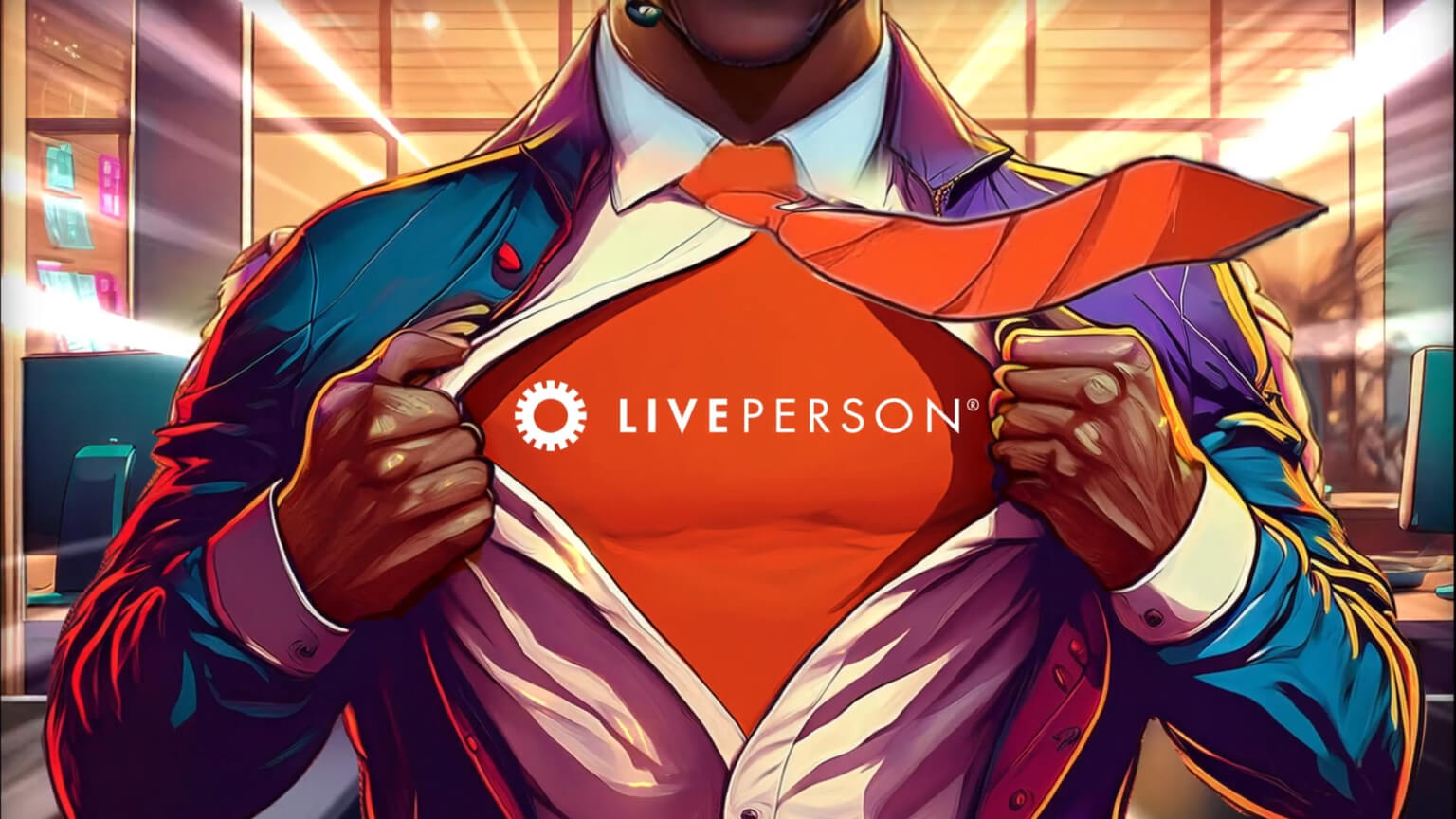 superhero illustrating how new LivePerson agent and customer experience solutions make you feel