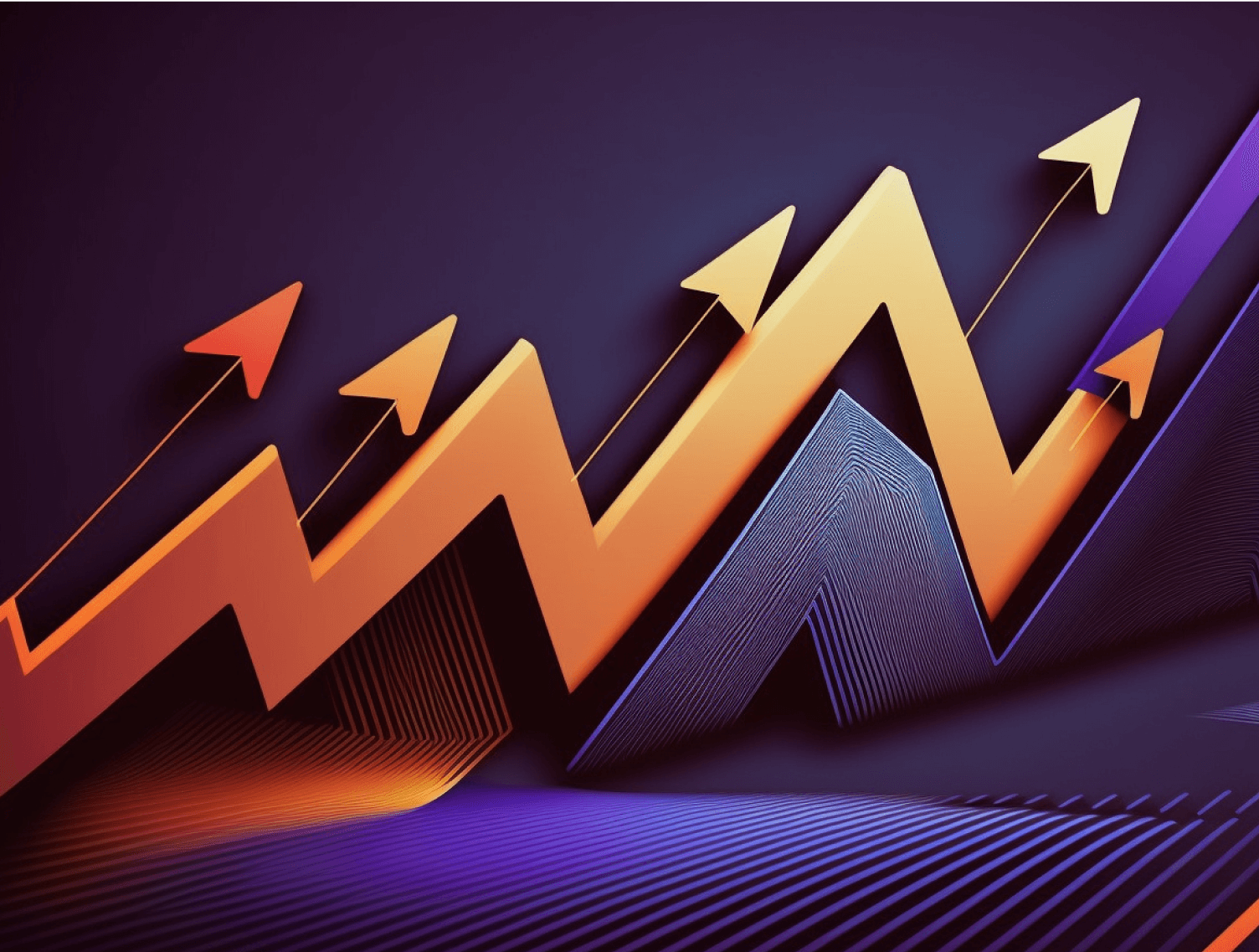 arrows pointing up, showcasing our artificial intelligence can lead to operational efficiency and more ROI