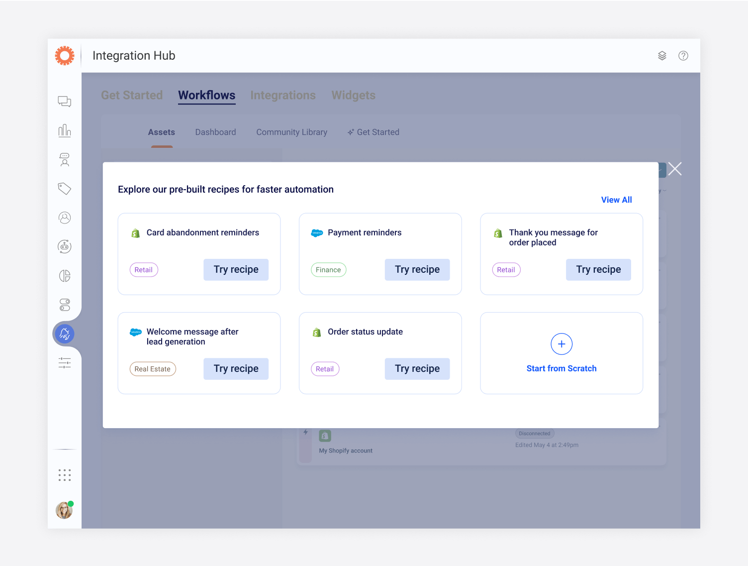 Example of integrations the LivePerson conversational ai platform allows, for the best connected experience