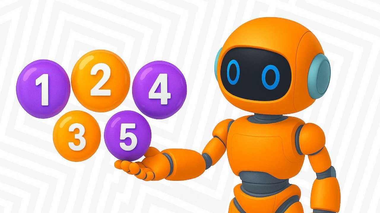 bot holding 5 bubbles representing key steps in generative AI for customer service